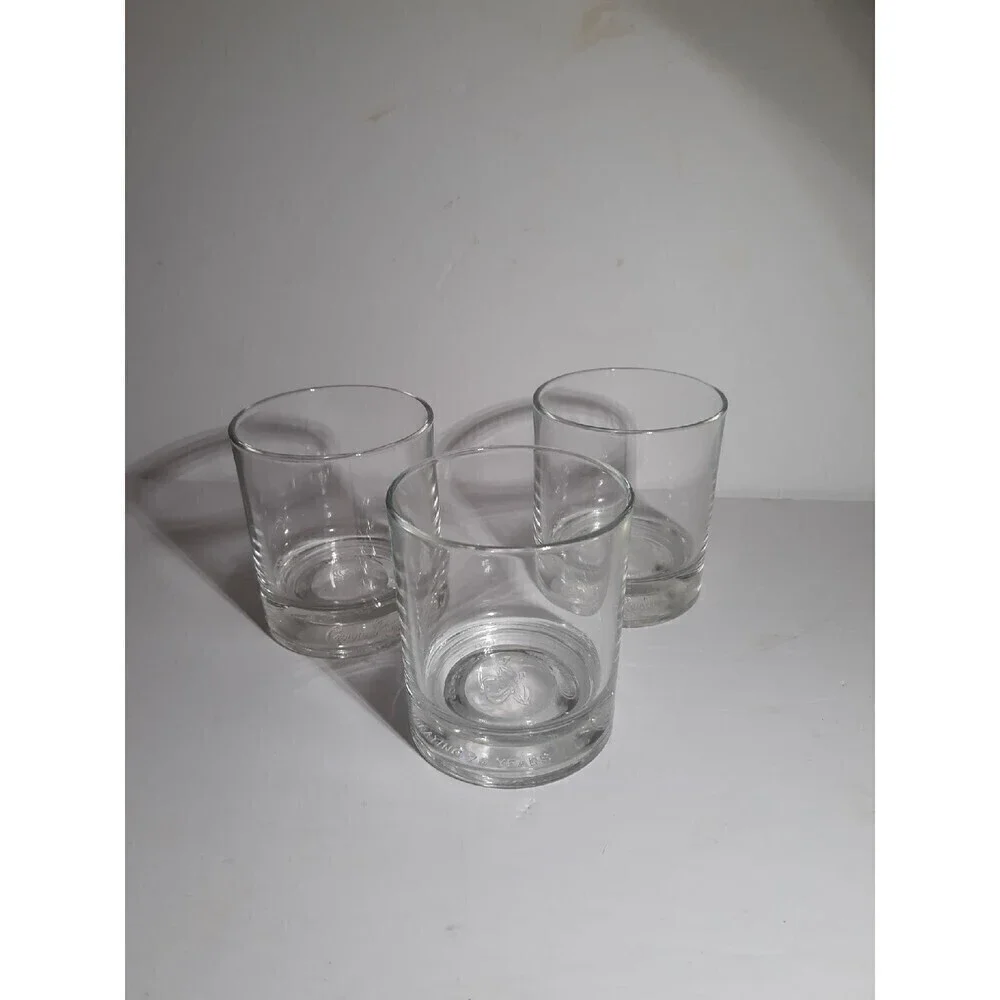 Set of 3 Crown Royal 75th anniversary glasses barware